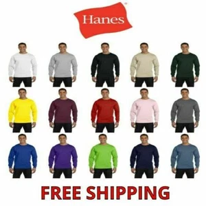 Hanes Men's 100% Cotton Long Sleeve Beefy-T® L/S Tee Shirt S-3XL 5186 - Picture 1 of 71