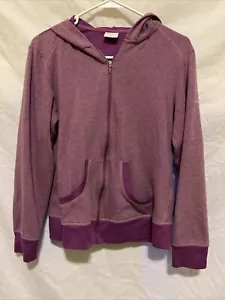 Columbia Mujer Grande Jaspeado Dos Tonos Púrpura Cremallera Completa Sudadera con Capucha - Imagen 1 de 13