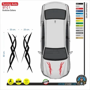 Adesivi Tribali Racing auto Car Stickers JDM Tuning Universali Auto Cofano ST C1 - Imagen 1 de 1