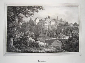 Lohmen Sächsische Schweiz Sachsen alte Lithographie aus Saxonia 1835-1841 - Picture 1 of 1