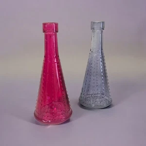 Vintage Pink and Purple Miniature Vanity Bottles or Vases - Glass Bottles - Picture 1 of 1