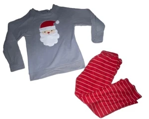 Our Family PJ's Red 2 Piece Christmas Santa Fleece Pajama Set Size Medium 8 - Picture 1 of 13