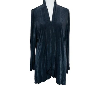 Chicos Travelers XL Women Open Cardigan Jacket Slinky Knit Gray Topper Size 3 - Picture 1 of 10