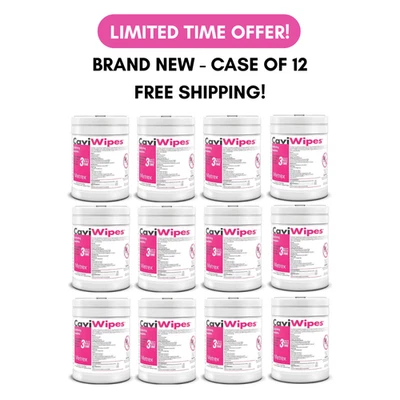 NUEVO CaviWipes desinfectante - Estuche de 12 | 13-1100 | EPA Reg 46781-8 Metrex Foto 1 de 4