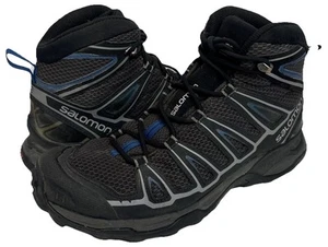 Salomon X Ultra Hombres 8 Mid Impermeable Trail Senderismo Botas Negro Gris Azul - Imagen 1 de 9