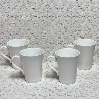 Juego de 4 tazas blancas Mikasa Delray Lucerna 4 1/2" café hueso liso porcelana nuevo Foto 1 de 4