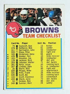 1973 Topps Team Checklists #6 Cleveland Browns (POOR) - Picture 1 of 2