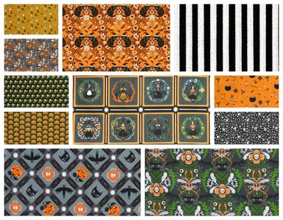 Cori Dantini's WITCHY WAYS, 100% Cotton Fabric, 10 Prints 1/2 Yard each + PANEL - Image 1 of 4