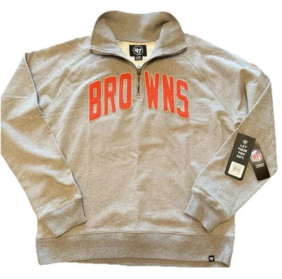 Cleveland Browns '47 Brand Quarter Zip Grey Unisex Size Large NWT - Image 1 of 4