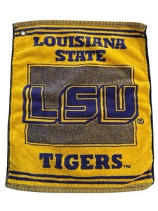 VINTAGE LSU TIGERS ALL PURPOSE GOLF TAILGATE GAME DAY TOWEL 15"X18" W/GROMMET - Picture 1 of 12
