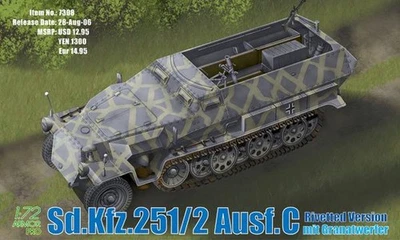 1:72 DRAGON Sd.Kfz.251/2 Ausf.C Rivetted Version Mit Granatwerfer Kit DR7308 - Immagine 1 di 2