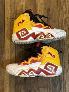 Fila Men's Sz 6 Basketball MB 3bm01754-123 Jamal Mashburn Yellow Upper Red Decor - Picture 1 of 15