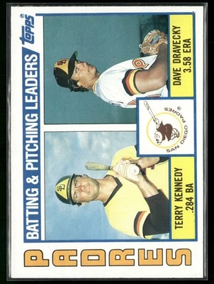 1984 Topps #366 Padres Leaders / Checklist (Terry Kennedy / Dave Dravecky) - Image 1 of 2
