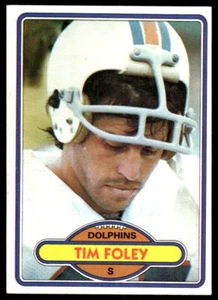 1980 Topps #221 Tim Foley Miami Dolphins - Foto 1 di 2