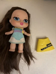 bratz baby Meygan, 5” Blue Eyes, Brown Hair w/ Yellow Skirt, Rainbow Dress/top - Picture 1 of 4