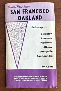 1960s Thomas Bros Map Guide San Francisco Cross Street Index & Details VG Inside - Picture 1 of 7