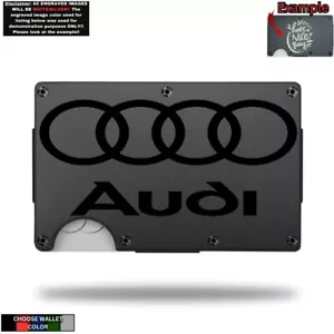 Portafoglio in metallo minimalista inciso a laser con Audi - Foto 1 di 10