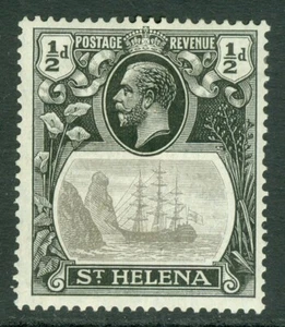 Sg 97a St Helena 1922-37.½ D Gris & Noir, Variété Cassé Mainmast. Fin - Imagen 1 de 1