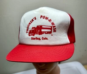 VINTAGE Hanes  SNAP BACK TRUCKER'S HAT  Truckers POW-R-WASH Sterling Colorado - Picture 1 of 7