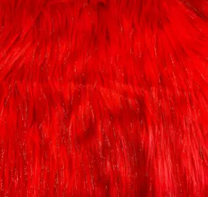 Tela roja brillante pila larga de piel sintética / 58" con venta por patio - Imagen 1 de 1
