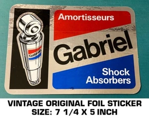 AMORTISSEURS GABRIEL SHOCK ABSORBERS - VINTAGE ORIGINAL FOIL STICKER DECAL - Picture 1 of 2