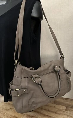 Сумочка Merona светло-бежевая с двойной ручкой регулируемый плечевой ремень - Изображение 1 из 4