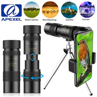 APEXEL 10-300x40 magnification Monocular Telephoto Lens with Tripod for Phone - Image 1 of 4
