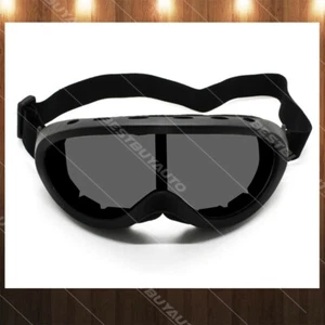 Motocross Dirt Bike ATV Motorcycle Ski Goggles Smoke Lens Black Frame Off Road - Picture 1 of 3