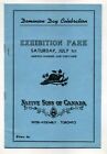 Programme DOMINION DAY exposition PARC TORONTO 1939 FILS AUTOCHTONES DU CANADA original