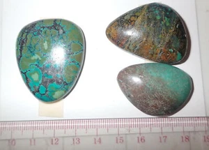 Cabujón de piedra turquesa forma libre plana 185,5 quilates 3 piezas 37,1 gramos lote A - Imagen 1 de 3