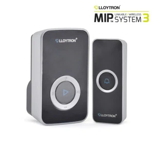 Kabellose Türklingel Plug-in-Kit Lloytron MIP3 UK - 32 Melodie Klingeln & Drücken - schwarz - Bild 1 von 12