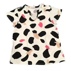 LuLaRoe SMALL LAYLA Mandarin Oberteil mit geteiltem Kragen ~ SCHWARZ & ROSA MUSTER ~ Größen 4-6 - Bild 1 von 4