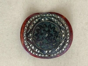 Rare Antique French Brooch with Marcasite stones - Geometrical design - 5cm - Picture 1 of 6