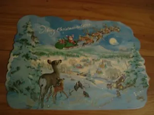 Vintage Hallmark Christmas Die Cut Wall Decorations Santa & Reindeer - Picture 1 of 4