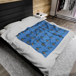 mudkip Velveteen Plush Blanket pokemon, cloth, cover, covering - Picture 1 of 4