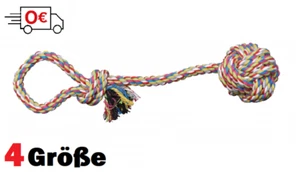 Hundespielzeug Spieltau mit eingeflochtenem Ball Knotenseil Zahnknoten Baumwolle - Bild 1 von 1
