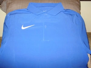 NIKE Dri-Fit Coaches Sideline DV6749-481 Blue White Golf Polo Shirt Men's Medium - Picture 1 of 10