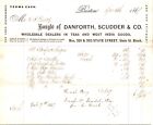 Danforth Scudder Boston MA 1864 Civil War Billhead Teas West India Goods