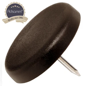 32 x Kunststoffgleiter mit Nagel | Ø 30 mm | Braun | rund | Möbelgleiter mit ... - Bild 1 von 3