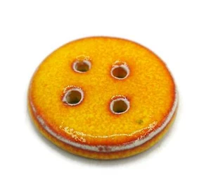 1Pc Large Orange Sewing Buttons, Ceramic Novelty Round Large Coat Buttons Unique - Picture 1 of 6