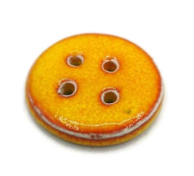 1Pc Large Orange Sewing Buttons, Ceramic Novelty Round Large Coat Buttons Unique - Image 1 of 4