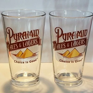 Lot of 2 Pyramid Ales & Lagers Beer Glasses 16 oz 5 7/8" Tall - Picture 1 of 4