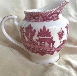 Vintage Creamer Red Willow Transferware Japan - Picture 1 of 12