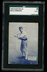 1934-36 Batter-Up #34 Al Simmons HOF SGC Auth
