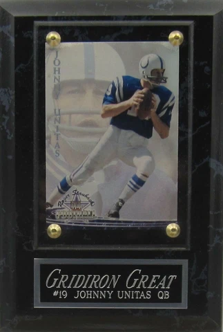 JOHNNY UNITAS DIE HARD FAN BALTIMORE COLTS CARD WALL PLAQUE FOR YOUR MAN CAVE Cover