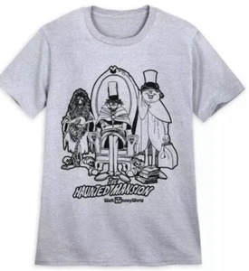 Disney Parks Haunted Mansion Hitchhiking Ghost T-shirt Gray Medium Vault - Picture 1 of 2