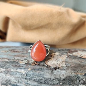 Awesome Carnelian Gemstone Ring 925 Sterling Silver Wedding Gift Lovely Ring - Picture 1 of 4