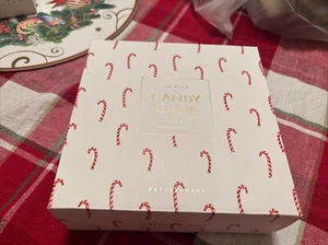 Pottery Barn holiday Christmas Candy Cane appetizer dessert 🍮 plate party SET . - Picture 1 of 15