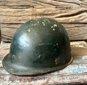 RARO CASCO ANTIGUO VINTAGE DE FIBRA Y CUERO DE LA POLICÍA MILITAR GEEPEE MARK, - Imagen 1 de 13
