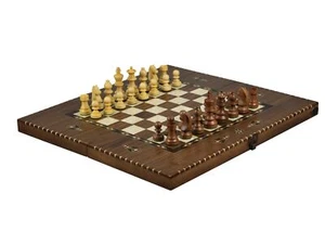 Wooden Helena Chess & Backgammon Set "Rural Walnut" With Sheesham German Staunto - Picture 1 of 8